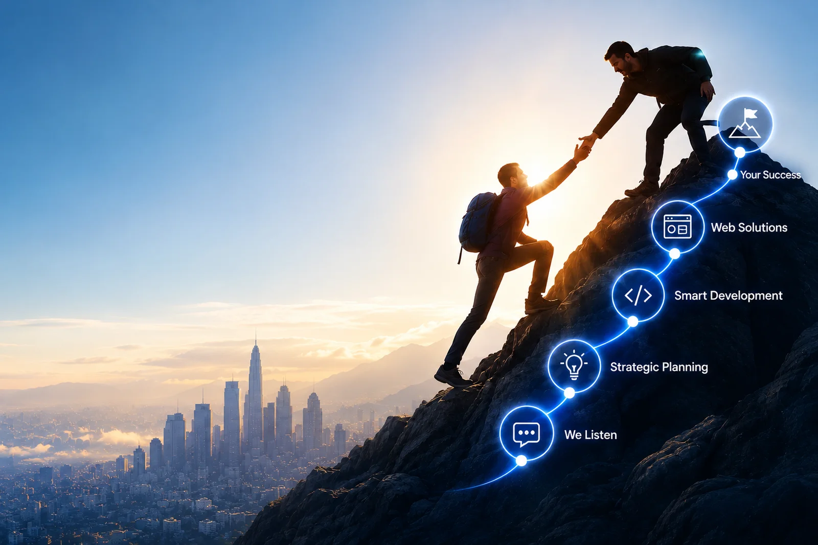 Web and app development that elevates your business — from listening and strategic planning to smart development, web solutions and your success
